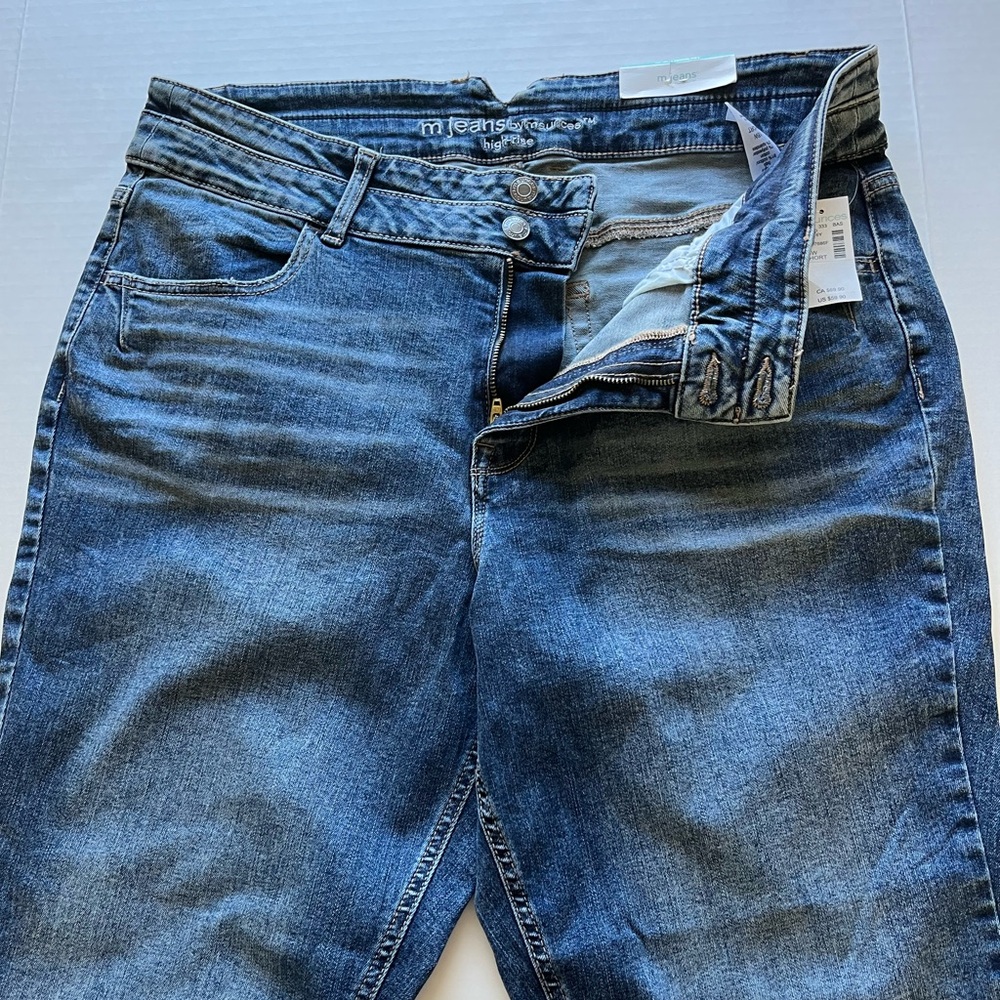 m jeans by maurices Flare High Rise Double Button Denim Jeans 18W - Picture 4 of 15